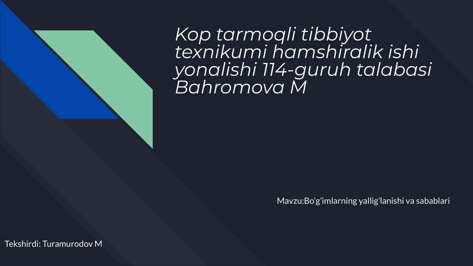 Bo'g'imlarning yallig'lanishi va sabablari