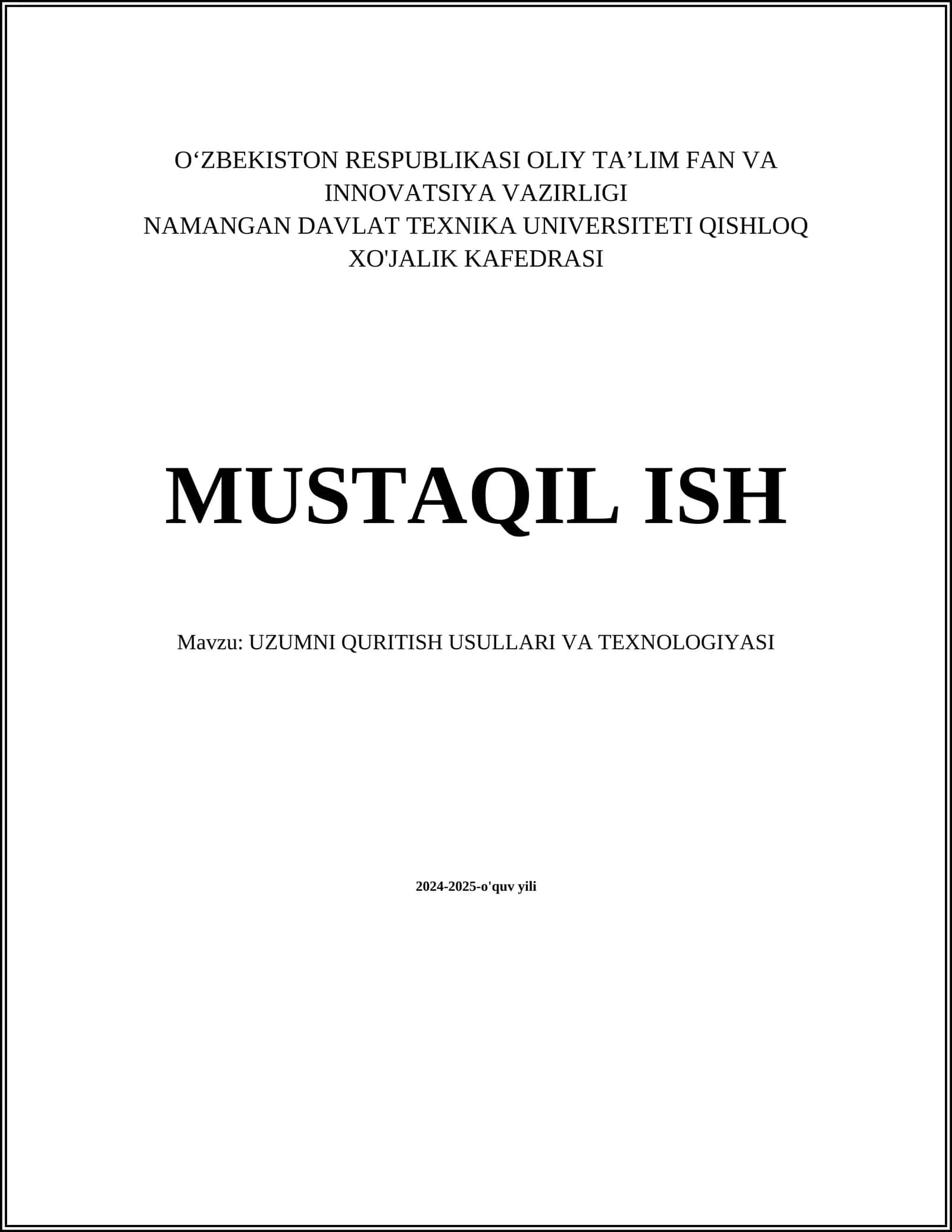 UZUMNI QURITISH USULLARI VA TEXNOLOGIYASI