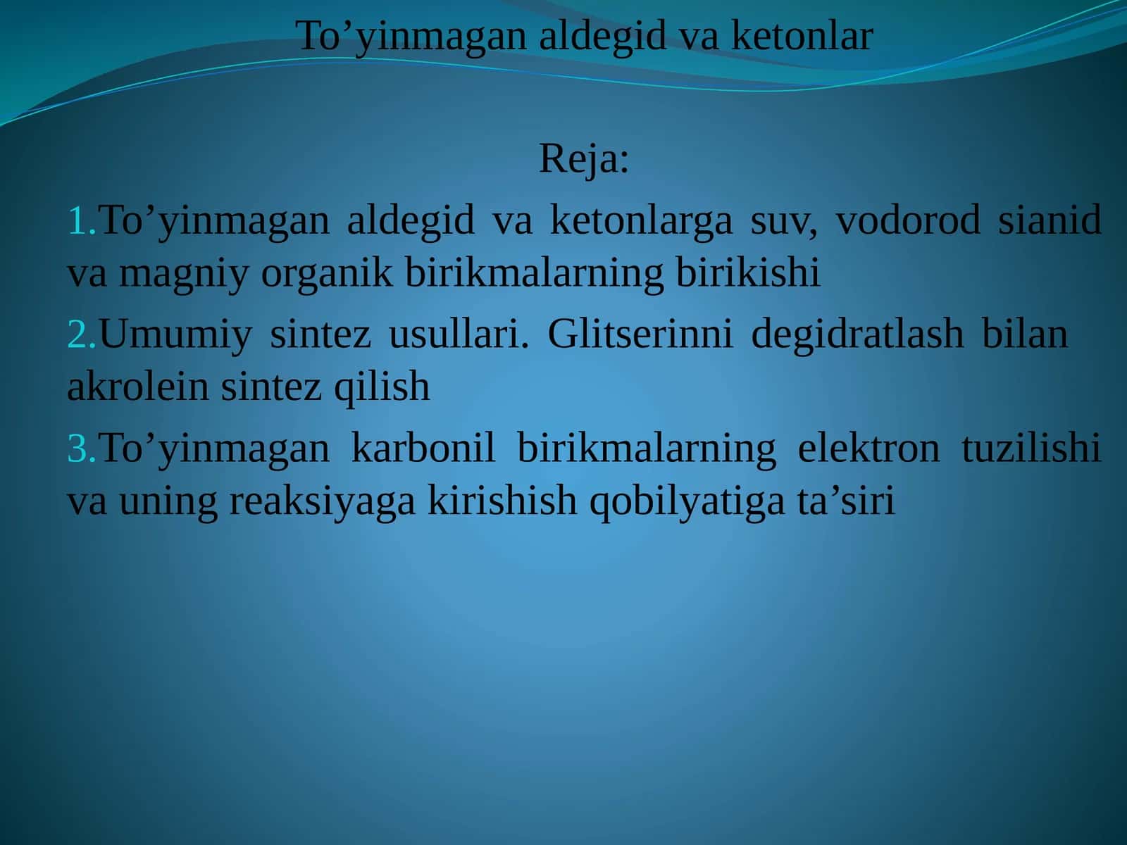To’yinmaganaldegidvaketonlar