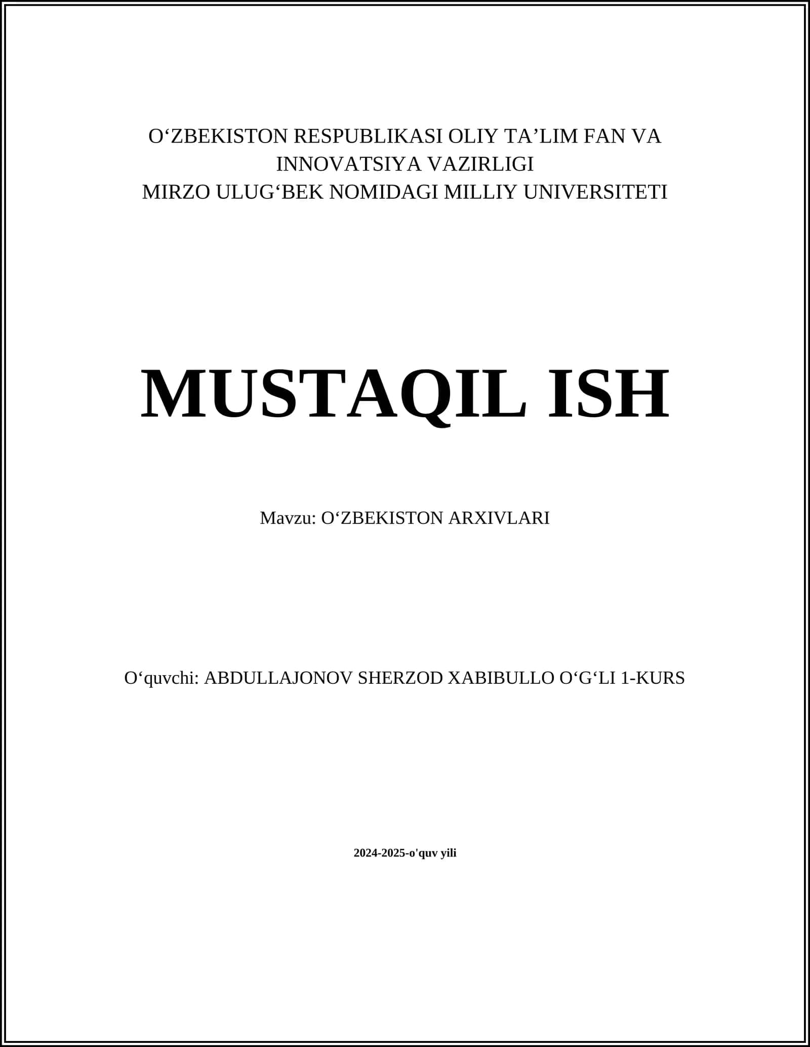 Oʻzbekiston Arxivlari
