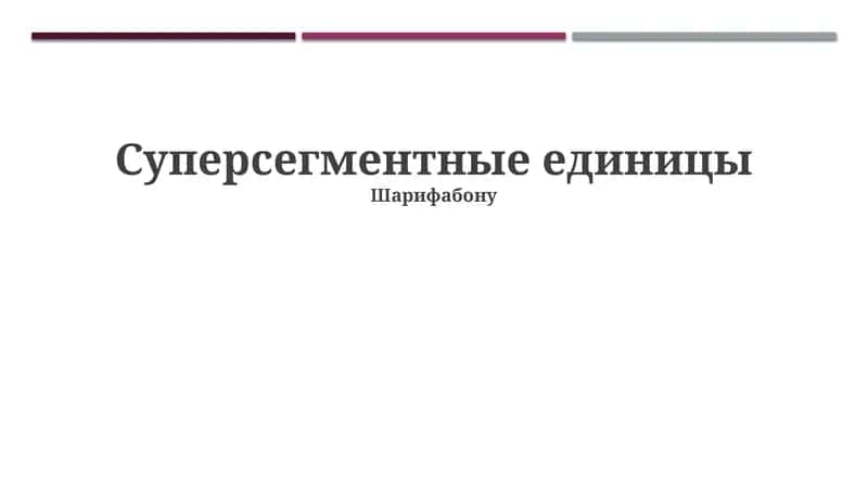 Суперсегментные единицы