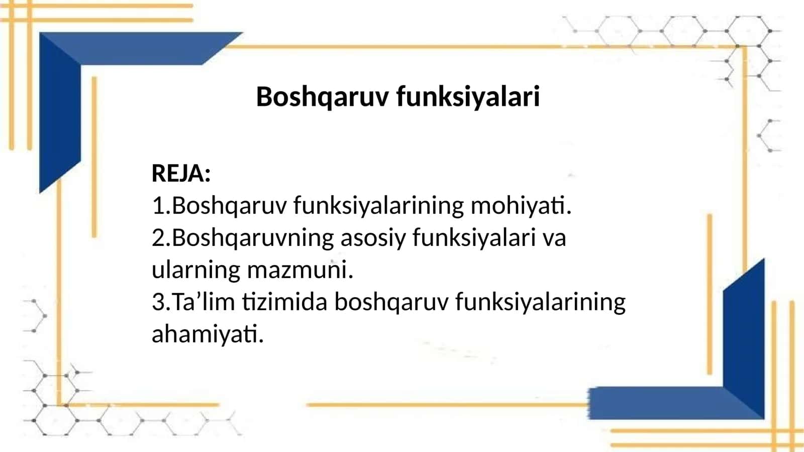 Boshqaruv funksiyalari