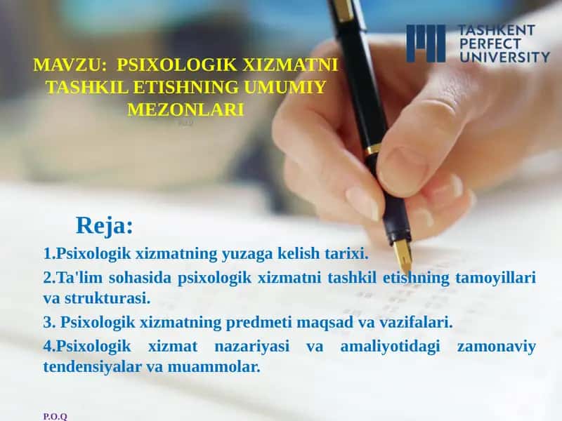 Psixologik xizmatning yuzaga kelishi tarixi