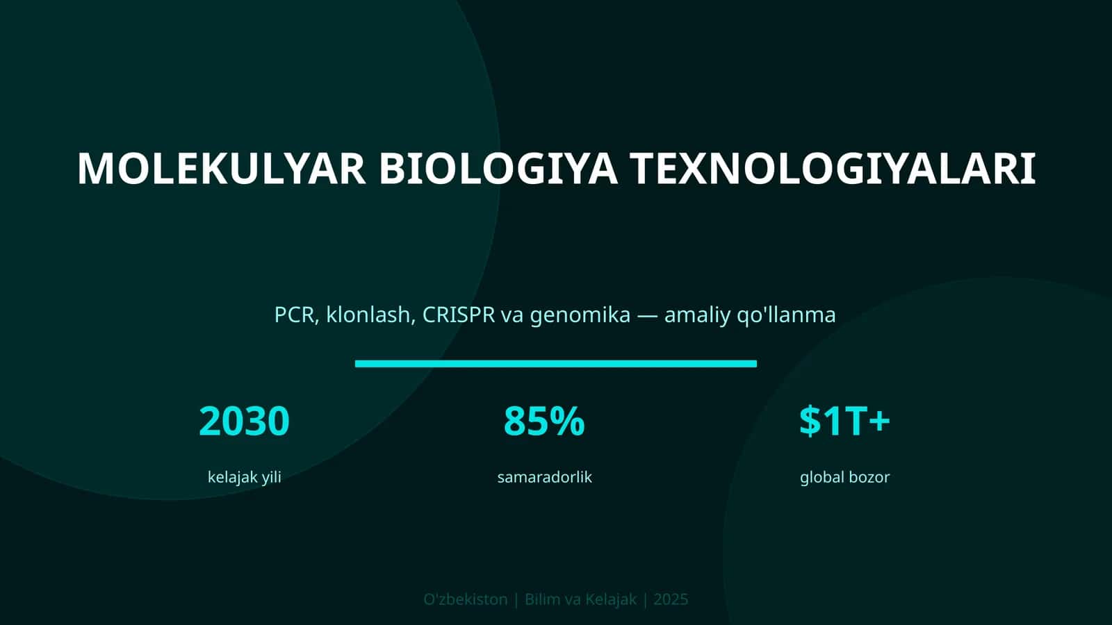 MOLEKULYAR BIOLOGIYA TEXNOLOGIYALARI