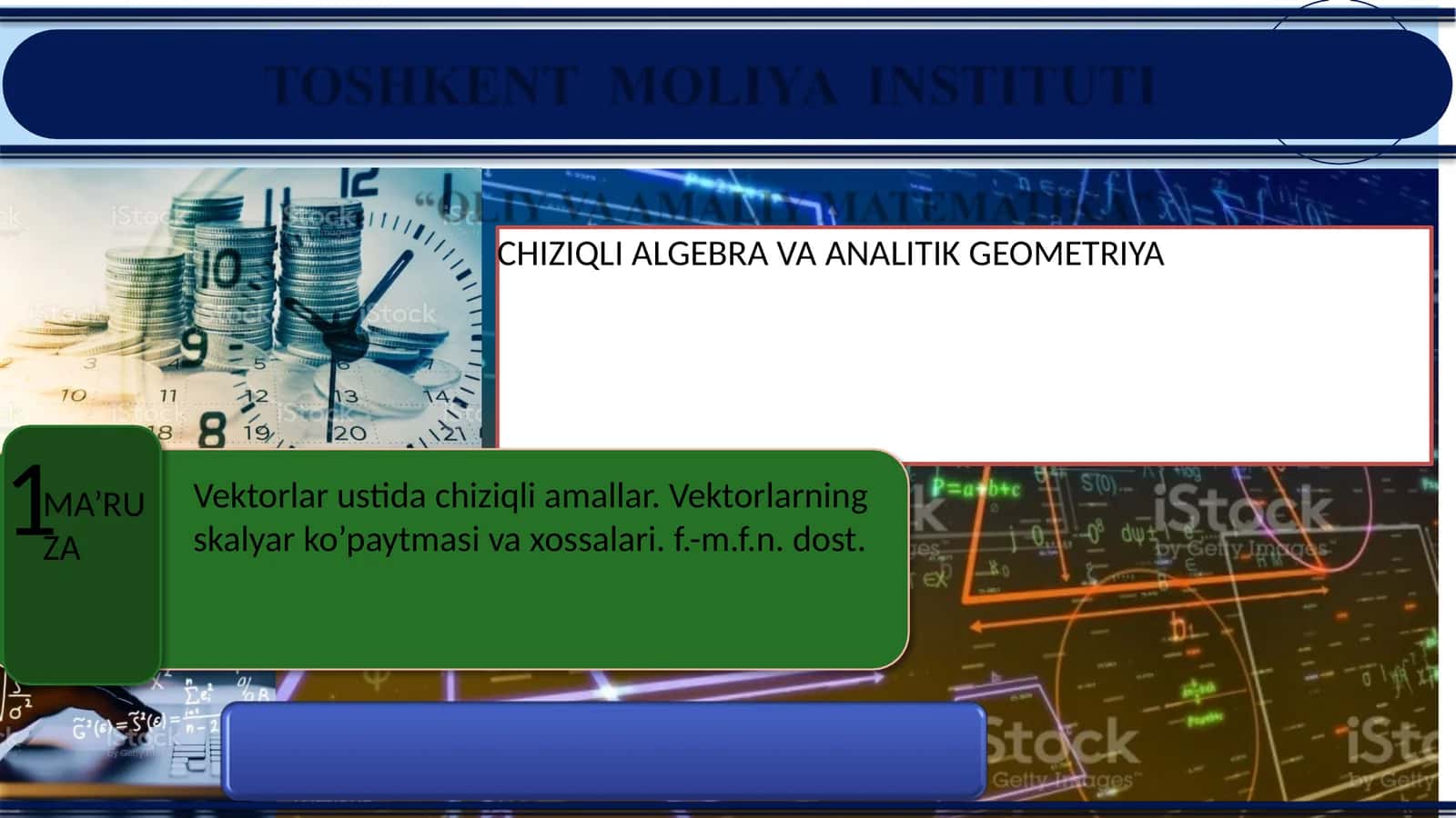 CHIZIQLI ALGEBRA VA ANALITIK GEOMETRIYA