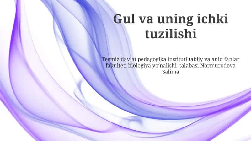 Gul va uning ichki tuzilishi
