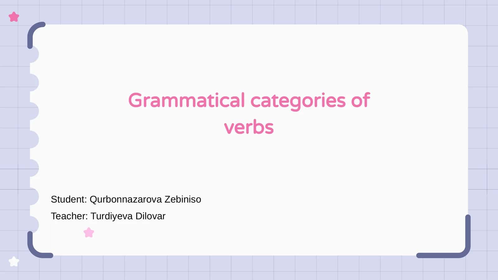 Verb Categories