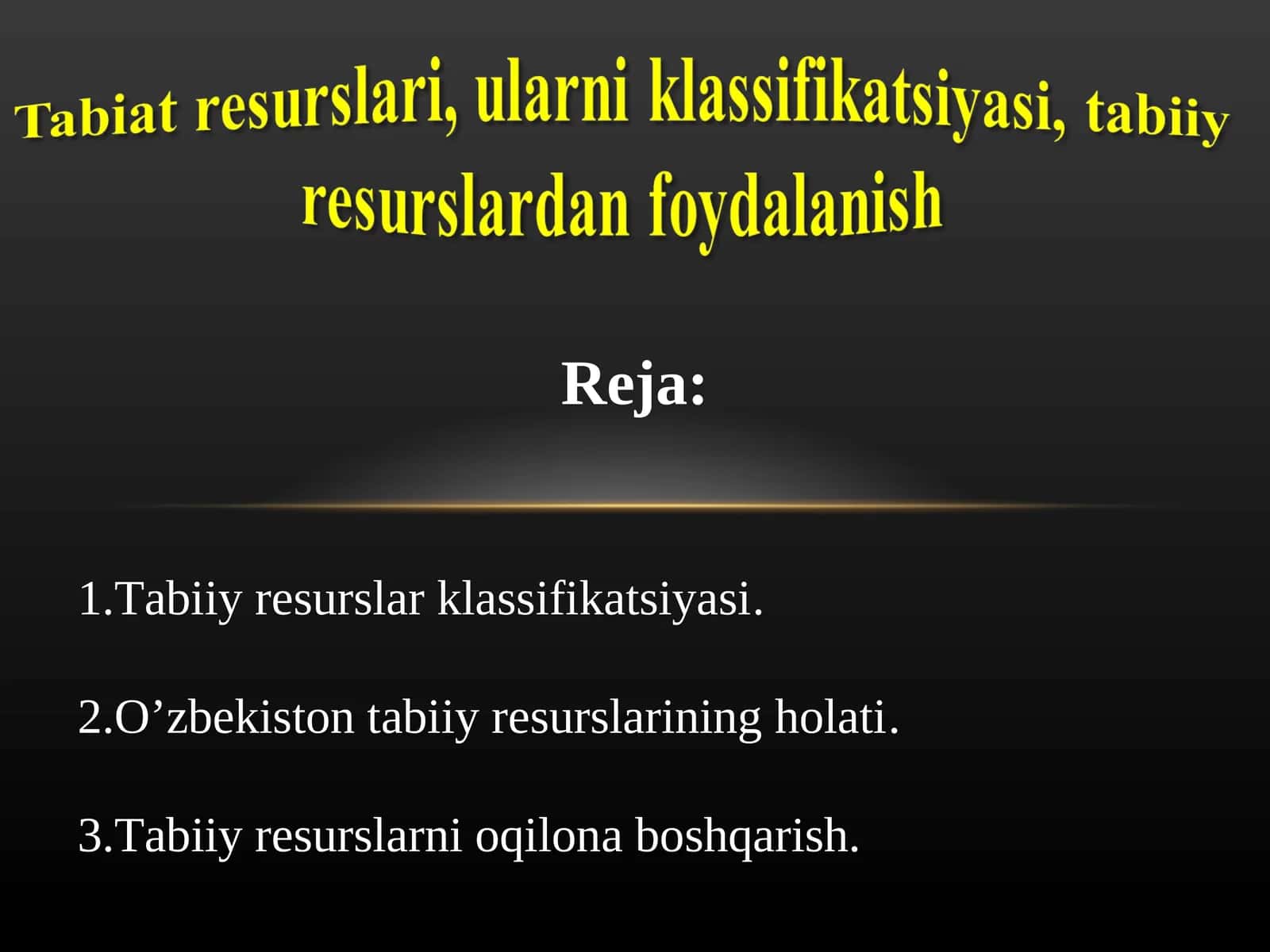 Tabiiy resurslar