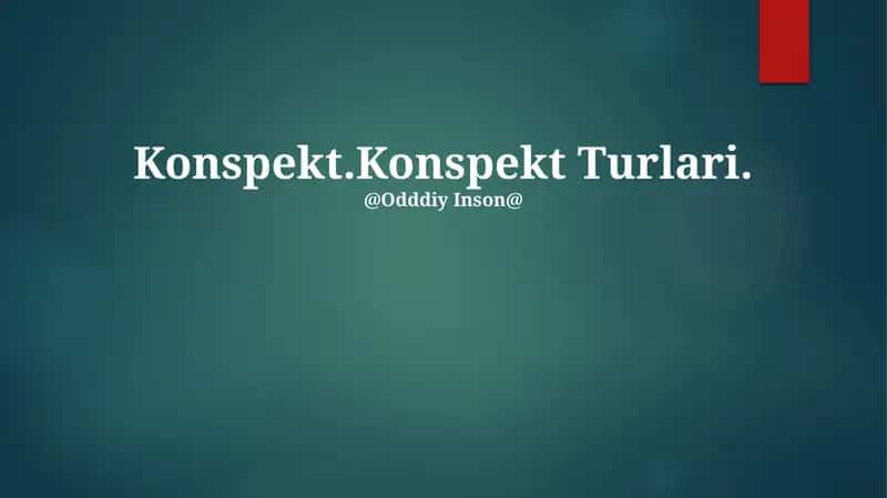 Konspekt Turlari