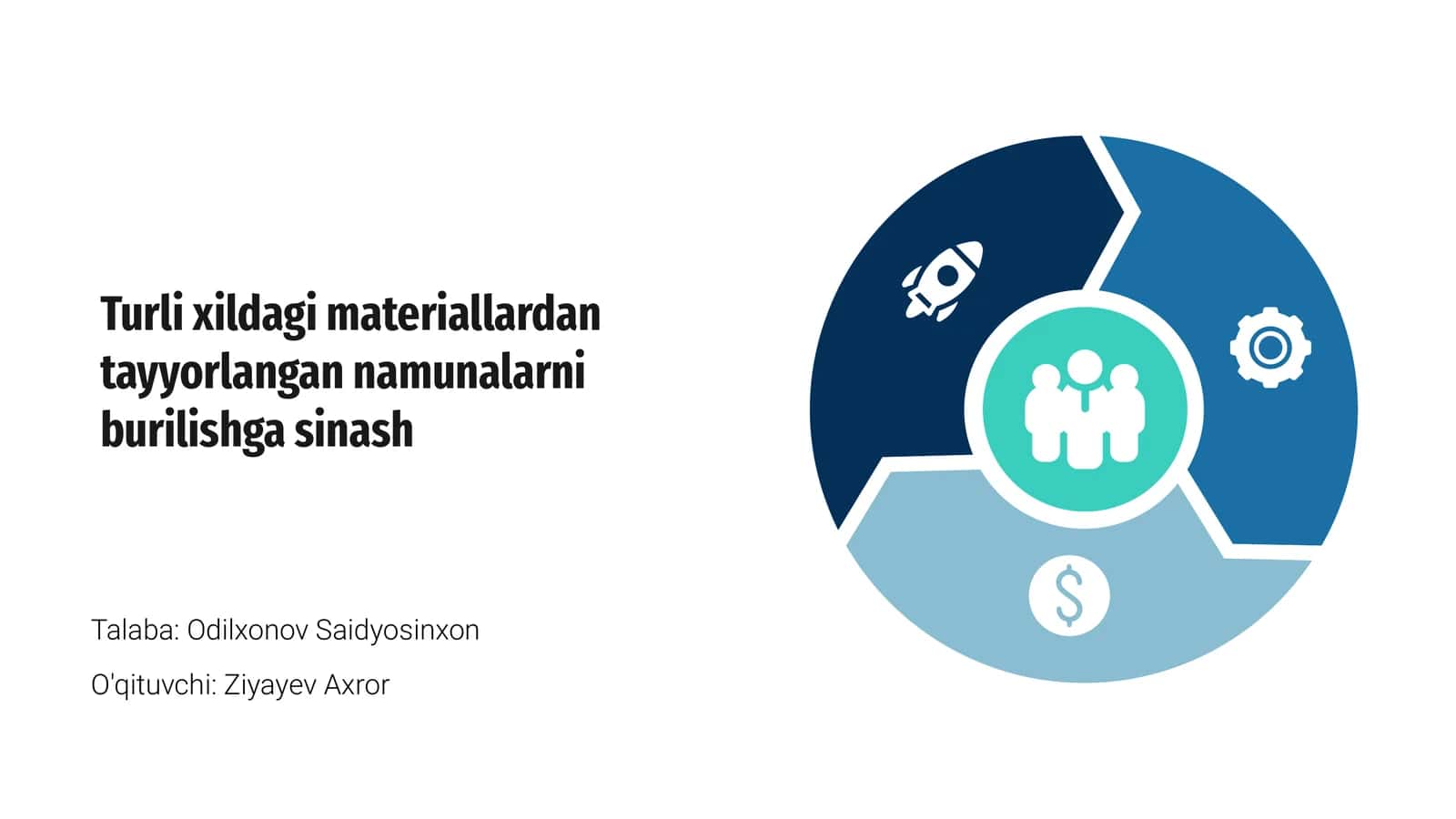 Turli xildagi materiallardan tayyorlangan namunalarni burilishga sinash