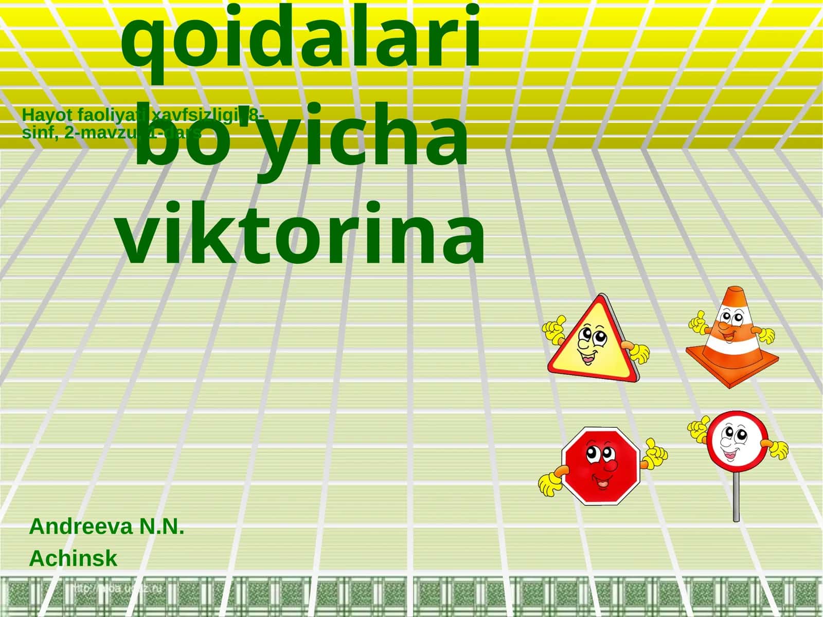 Yo'l harakati qoidalari bo'yichaviktorina