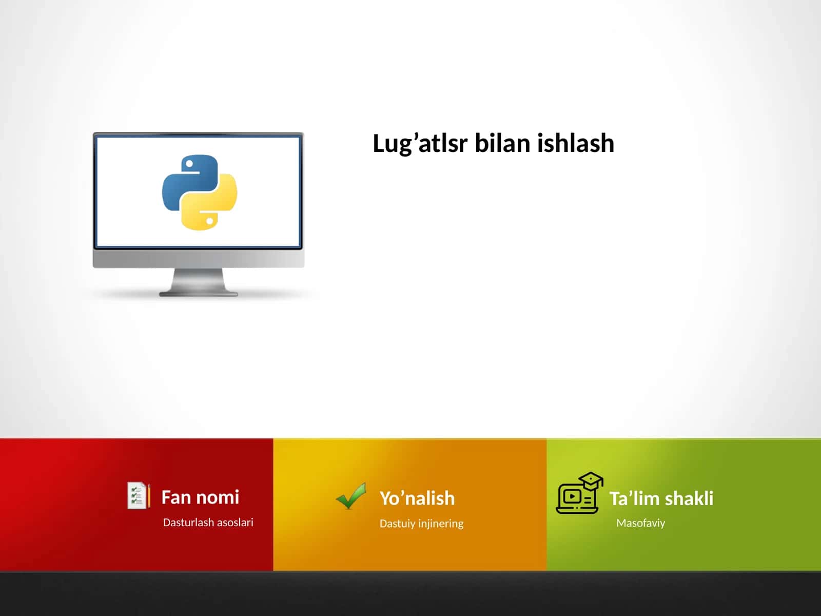 Lug’atlsr bilan ishlash