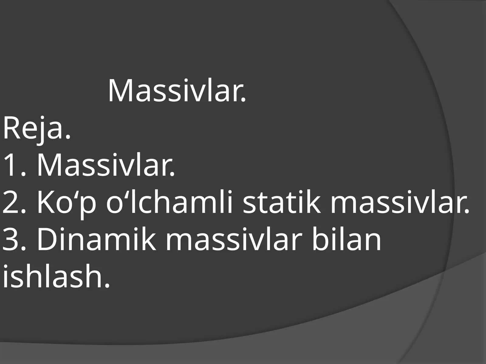Massivlar