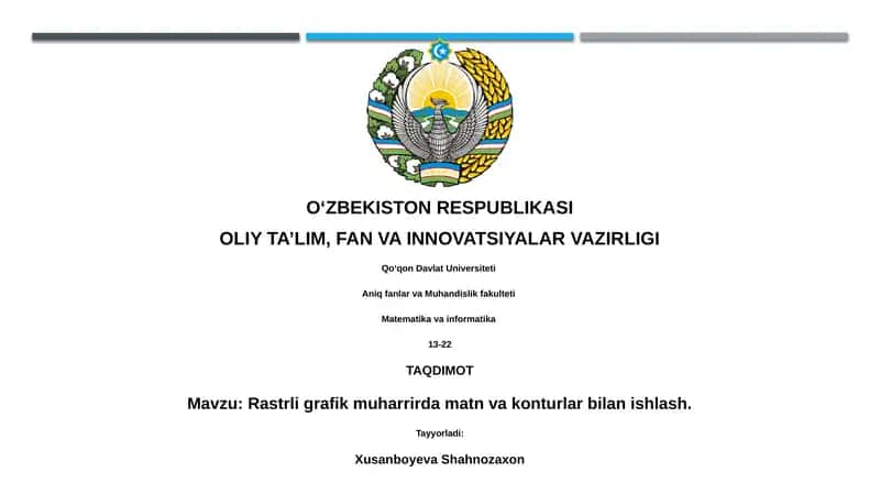 Rastrli grafik muharrirda matn va konturlar bilan ishlash