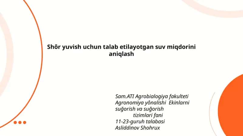 Ekinlarni suğorish va suğorish tizimlari fani