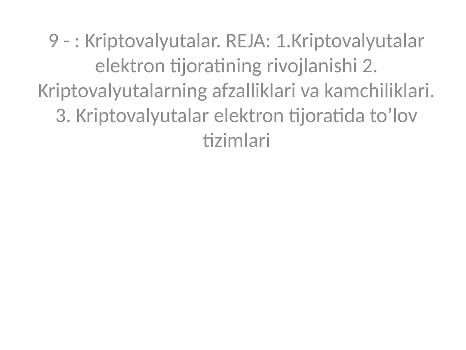 Kriptovalyutalar