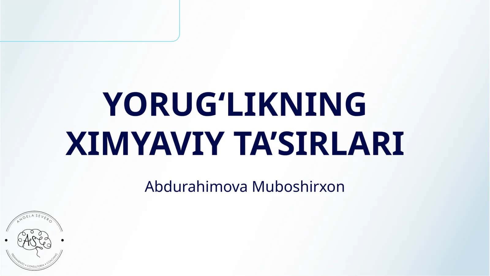 YORUG‘LIKNING XIMYAVIY TA’SIRLARI