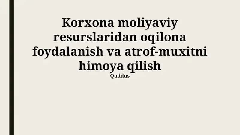 Chiqindilarni boshqarish va qayta ishlash