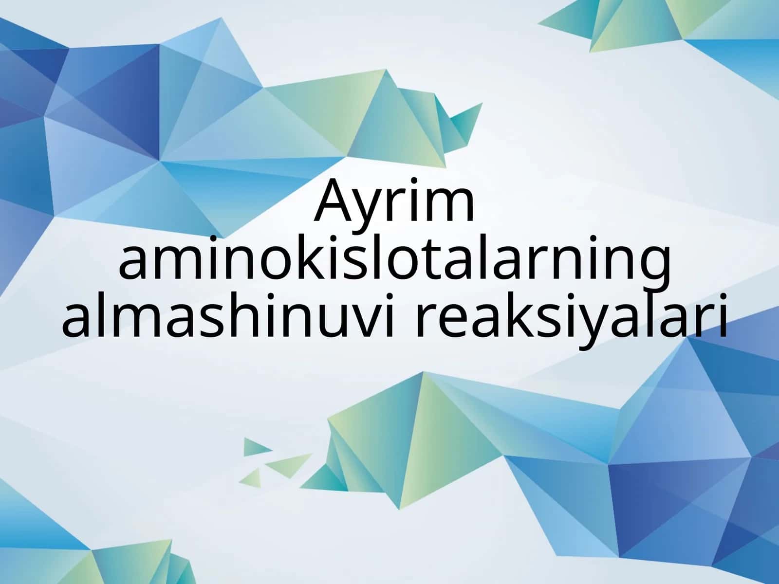 Ayrim aminokislotalarning almashinuvi reaksiyalari