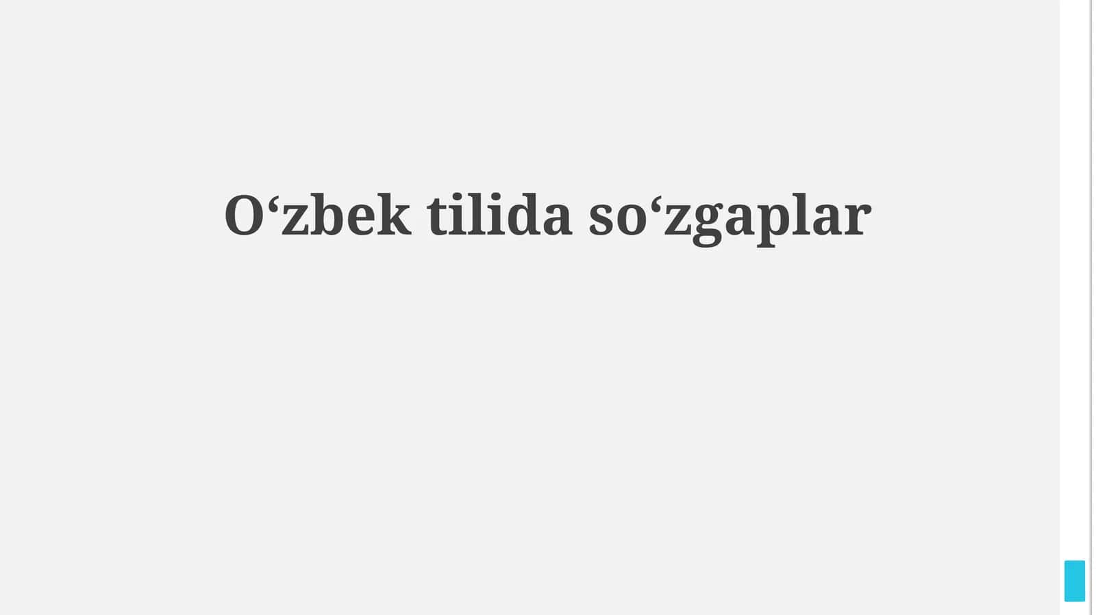 Oʻzbek tilida soʻzgaplar