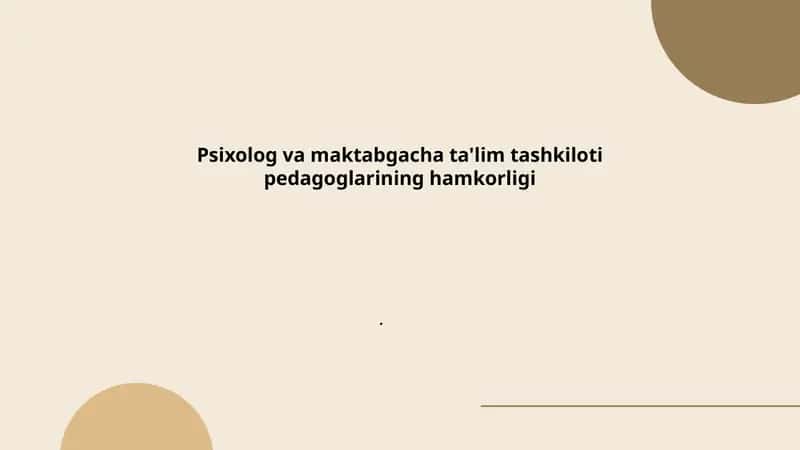 Psixolog va pedagoglar o'rtasidagi kommunikatsiya