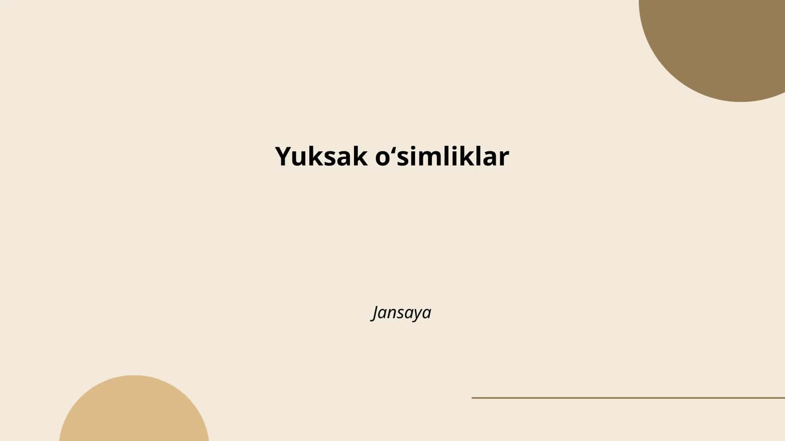 Yuksak oʻsimliklar