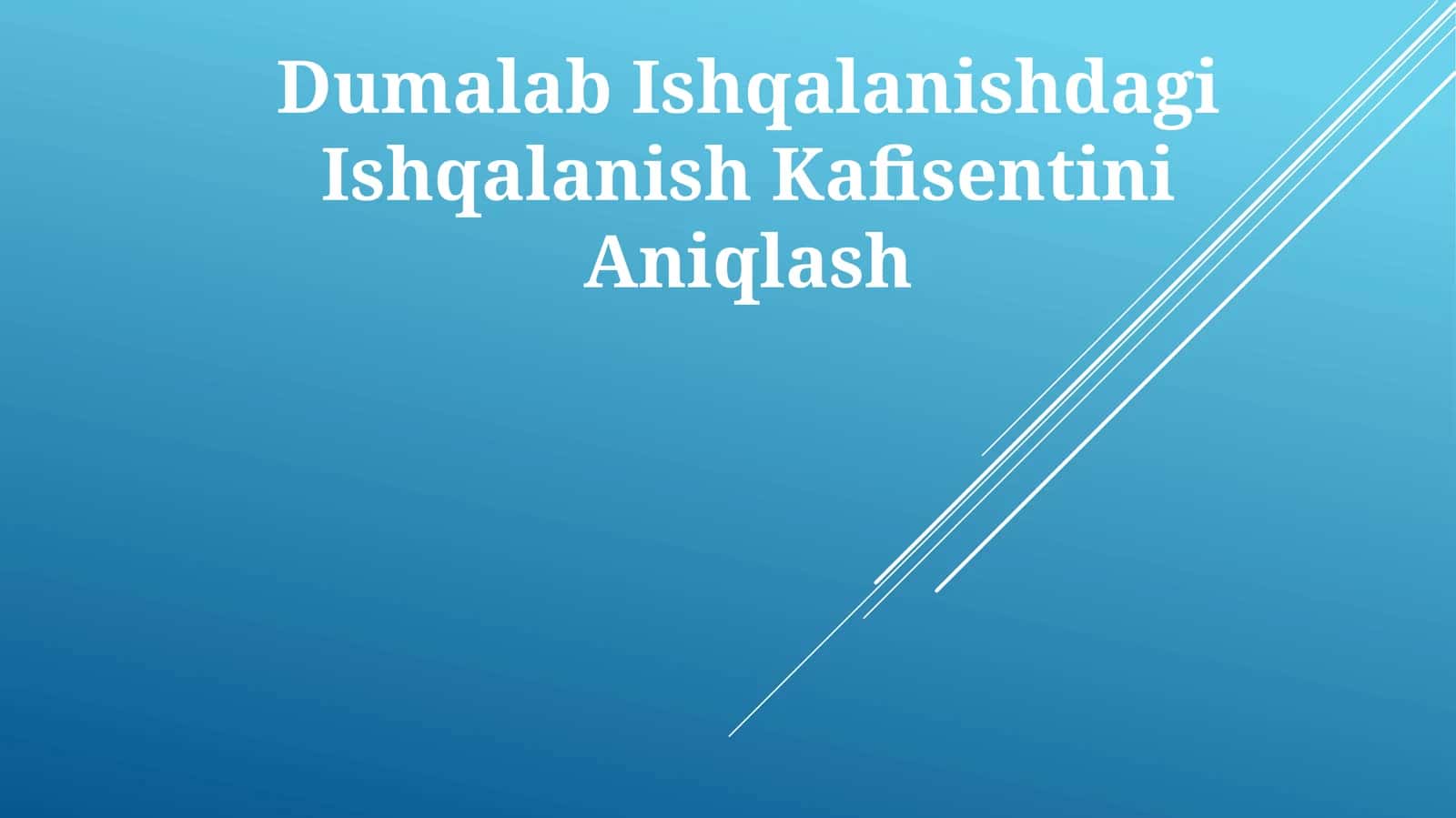 Dumalab Ishqalanishdagi Ishqalanish Kafisentini Aniqlash