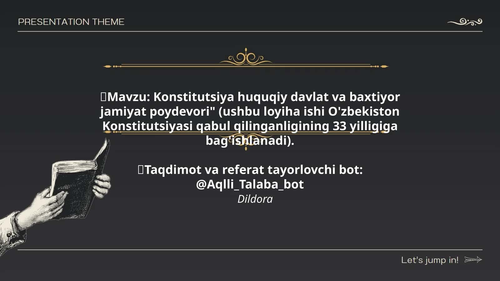 Konstitutsiya huquqiy davlat va baxtiyor jamiyat poydevori