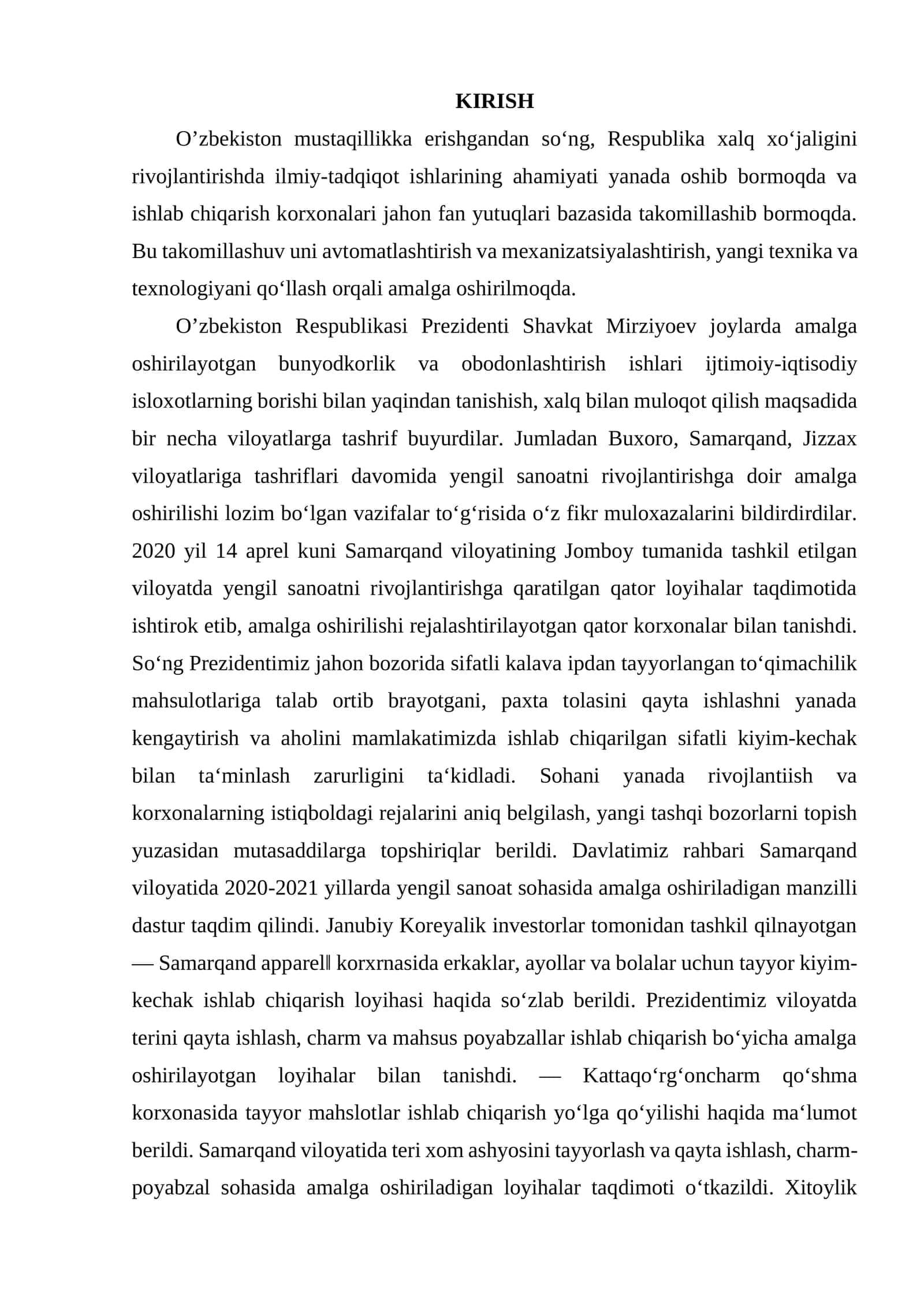 Ilmiy-tadqiqot ishlari