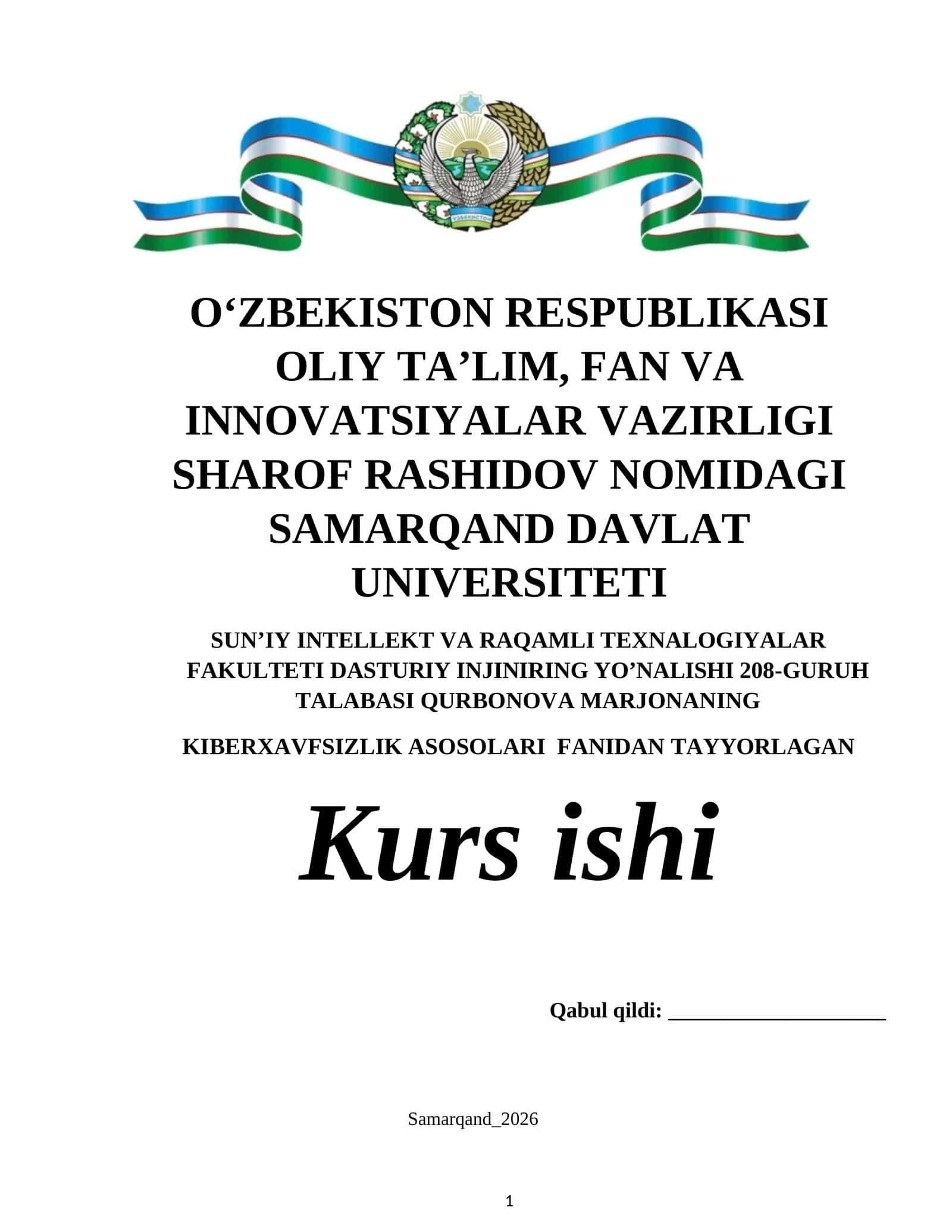 OWASP MOBILE TOP 10 ZAIFLIKLAR Kurs ishi