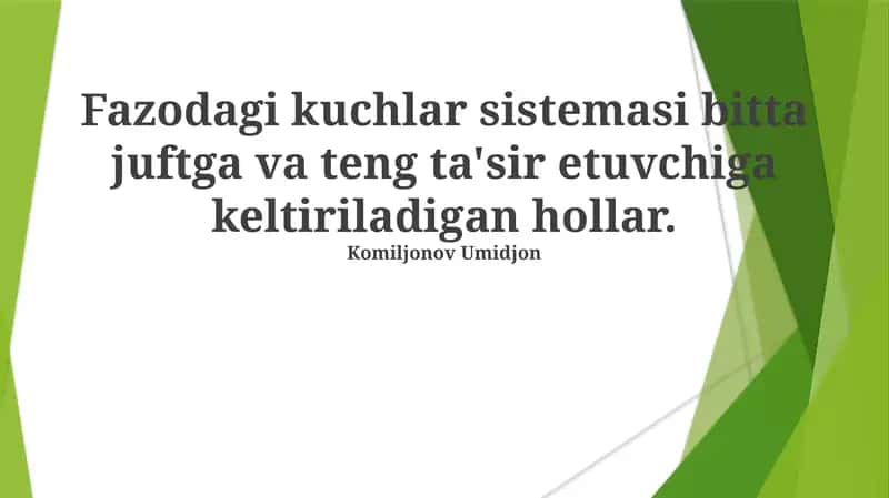 Teng Taʼsir Etgichning Aniqlanishi va Qurilish