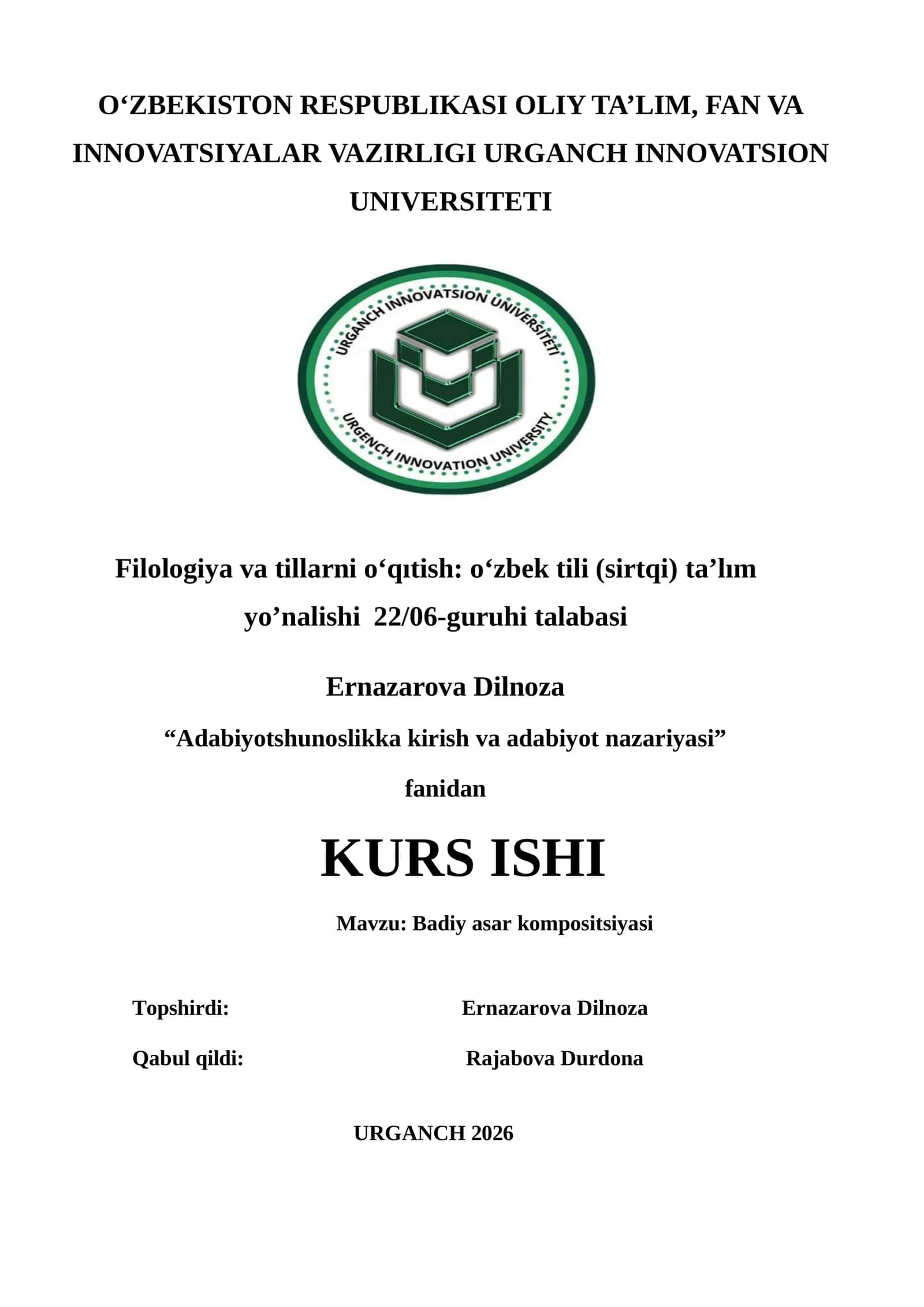 Badiy asar kompositsiyasi