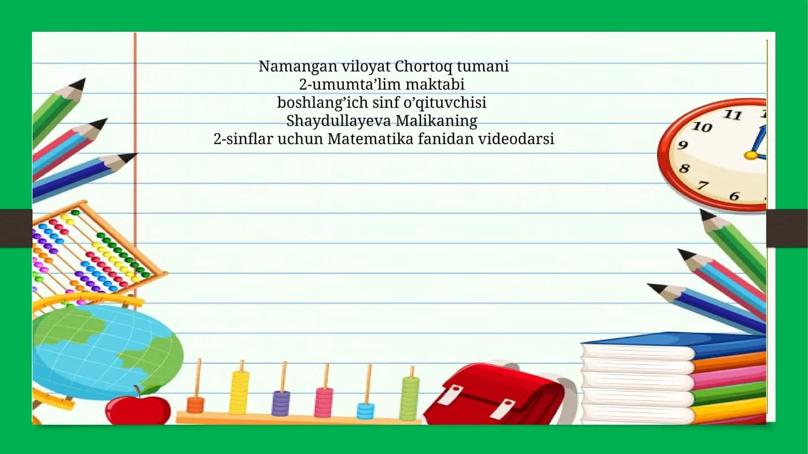 Matematika fanidan videodarsi