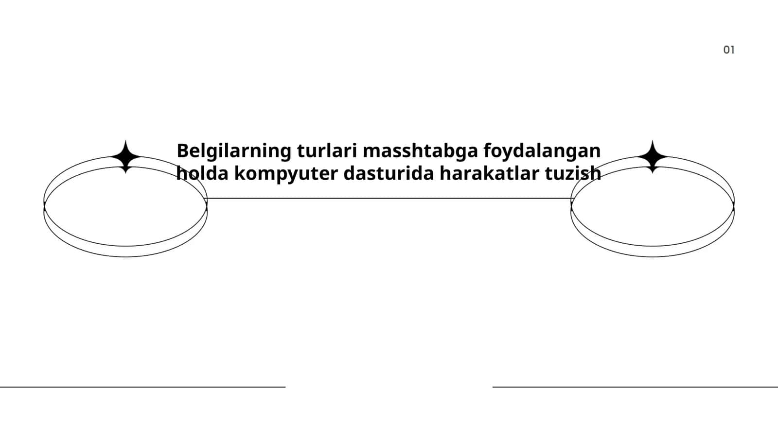 Belgilarning turlari masshtabga foydalangan holda kompyuter dasturida harakatlar tuzish