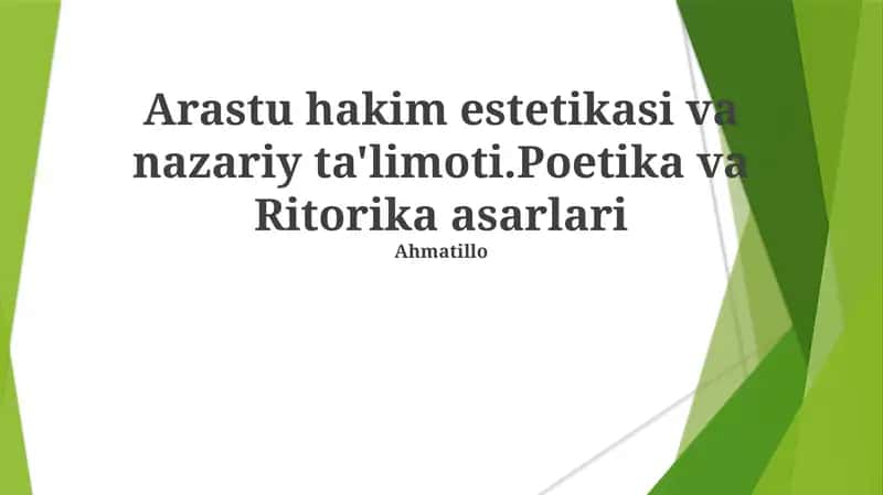Aristotelning "Poetika"si