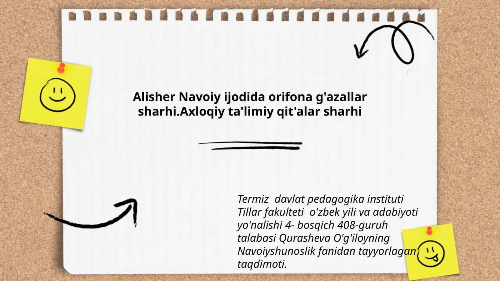 Navoiyshunoslik fanidan tayyorlagan taqdimot