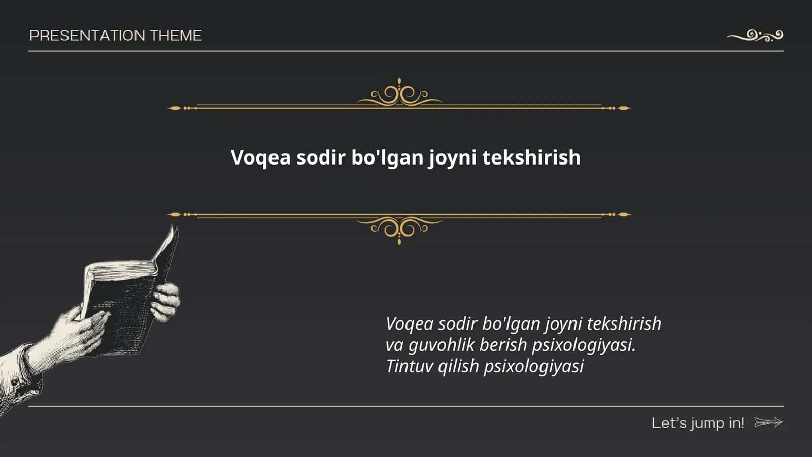 Voqea sodir bo'lgan joyni tekshirish