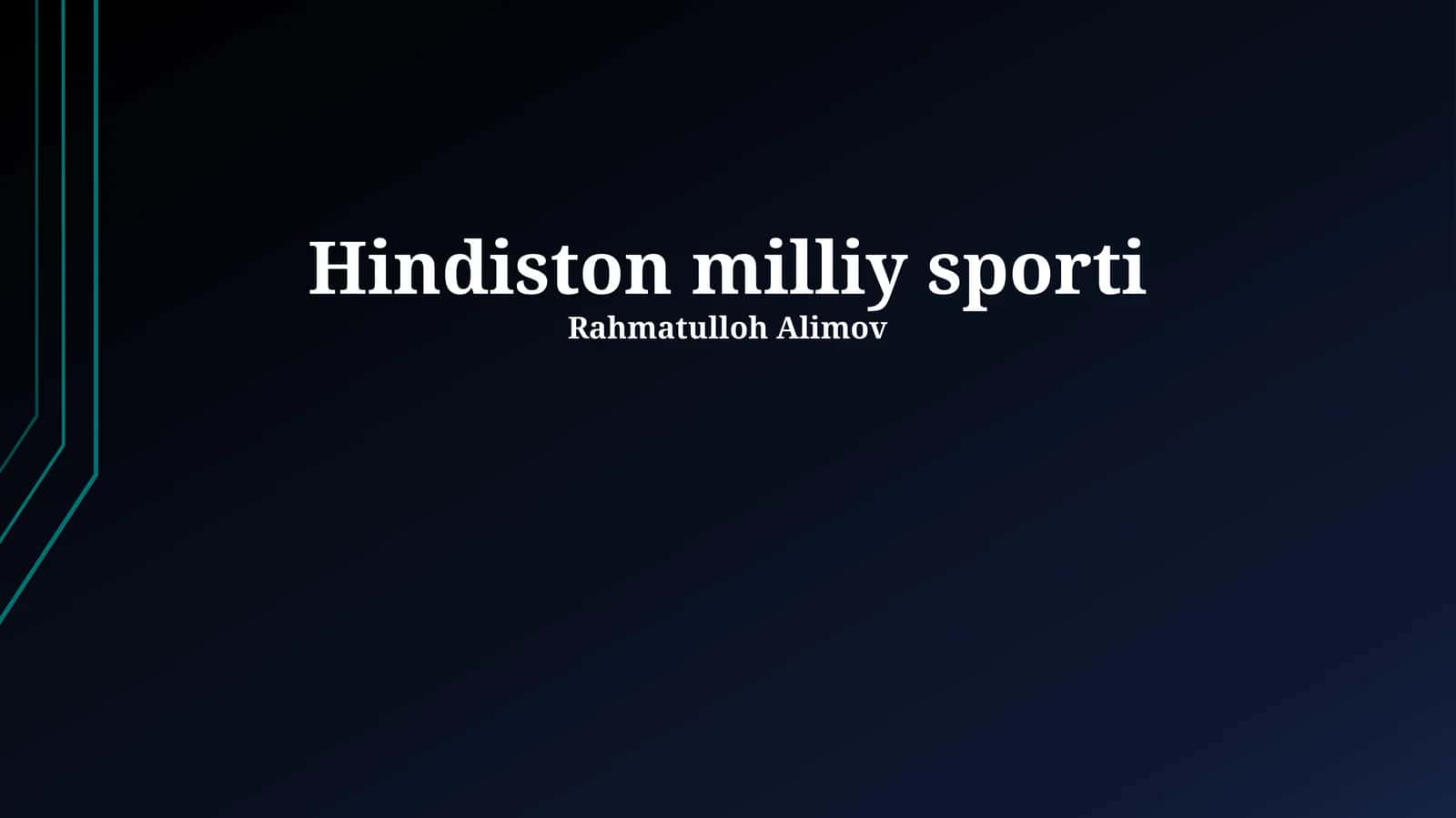 Hindiston milliy sporti