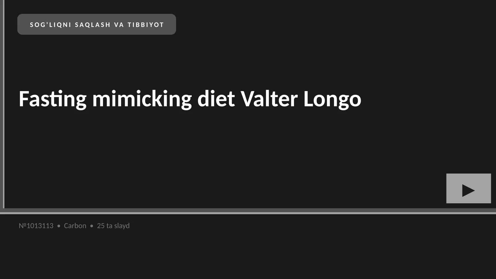 Fasting mimicking diet Valter Longo