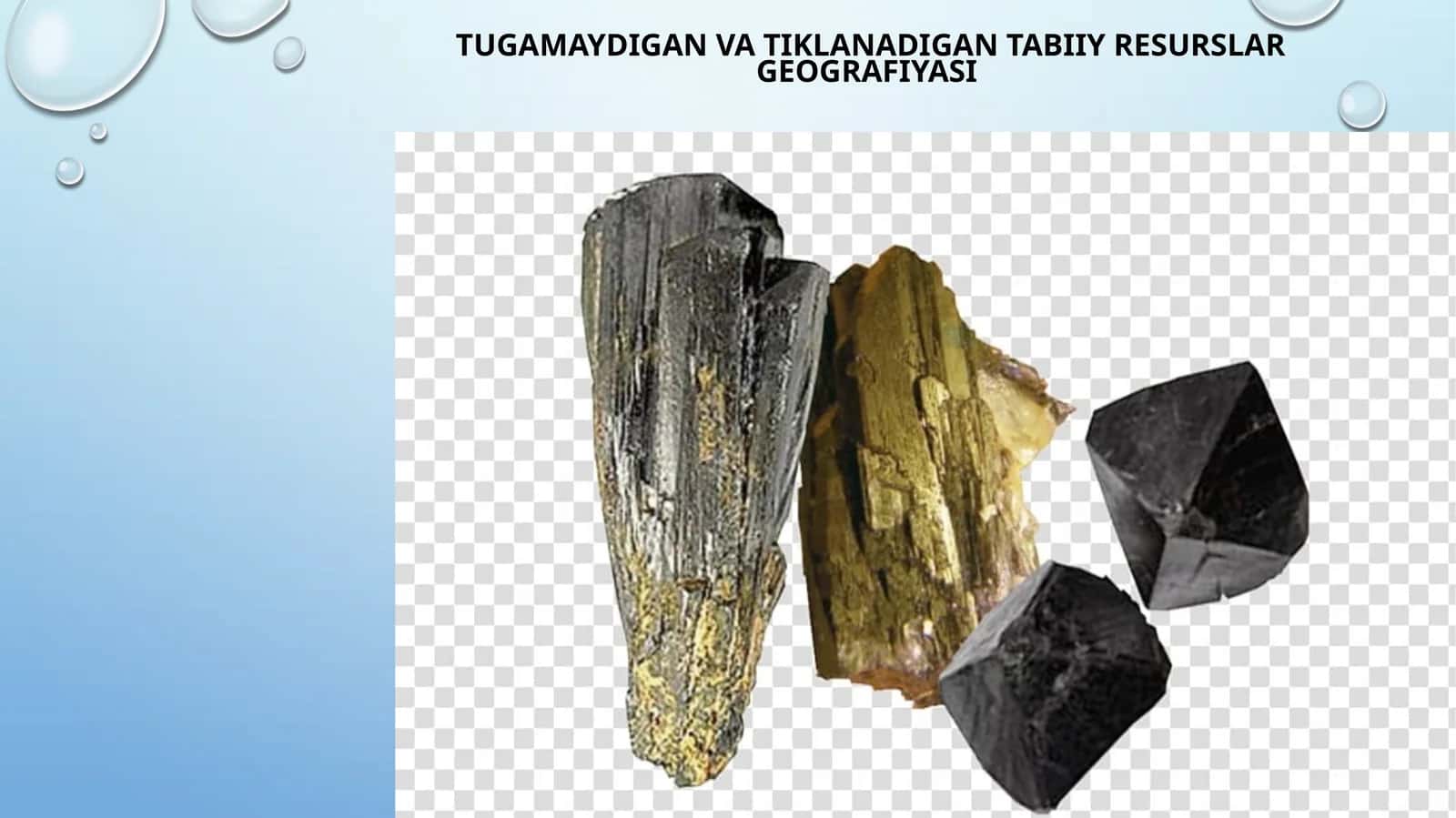 Tugamaydigan vatiklanadigan tabiiy resurslar geografiyasi