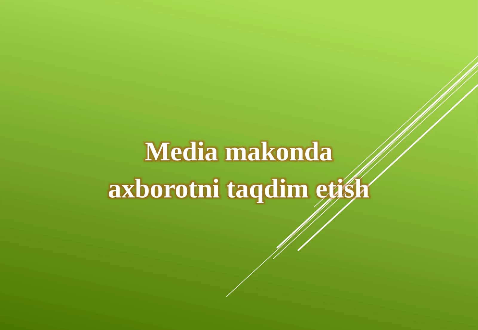 Media makonda axborotni taqdim etish