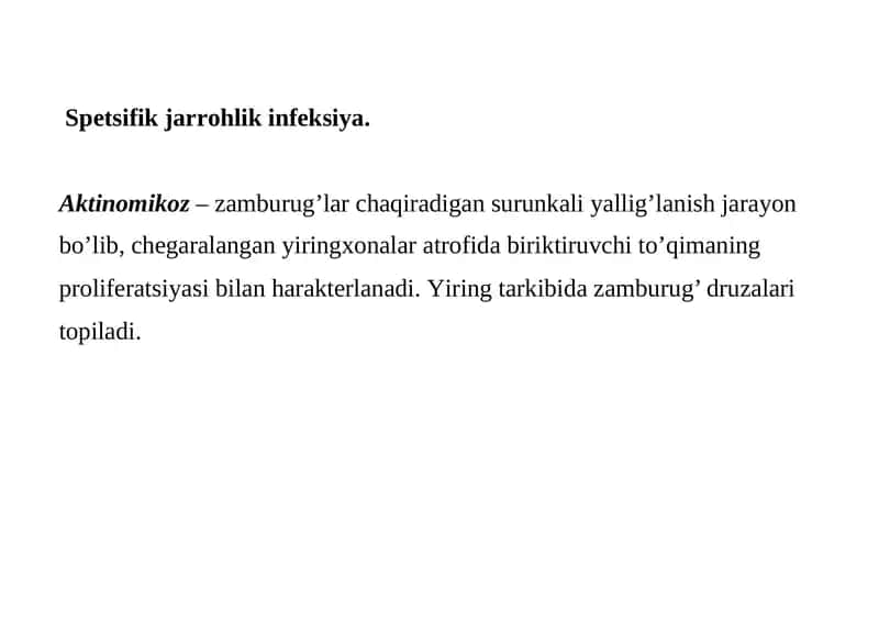 Spetsifik jarrohlik infeksiya
