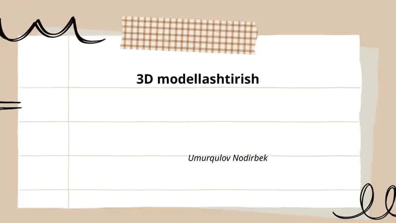 3D modellashtirish