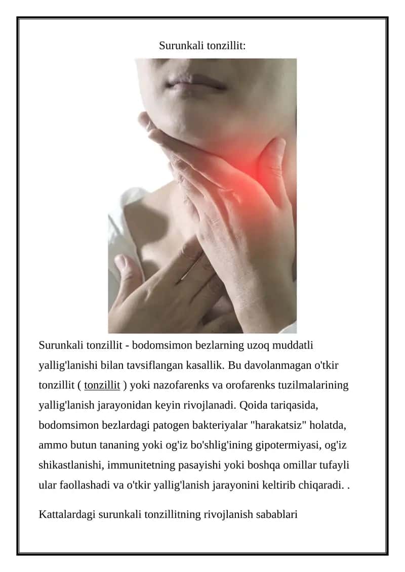 Surunkali tonzillit