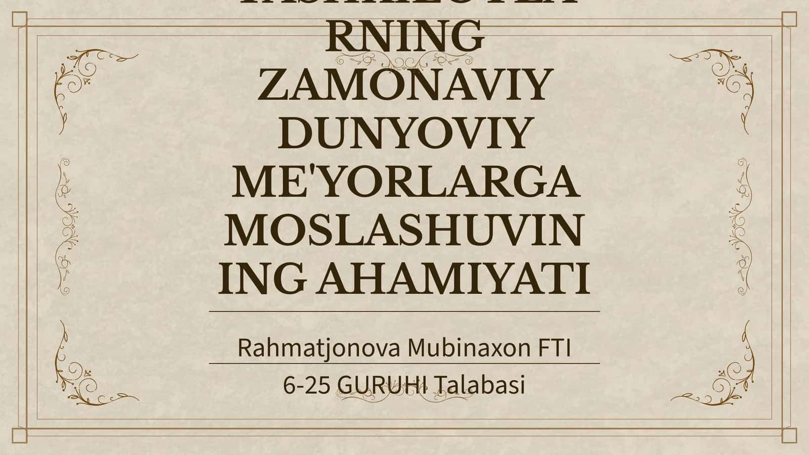 Zamonaviy jamiyatda diniy rol