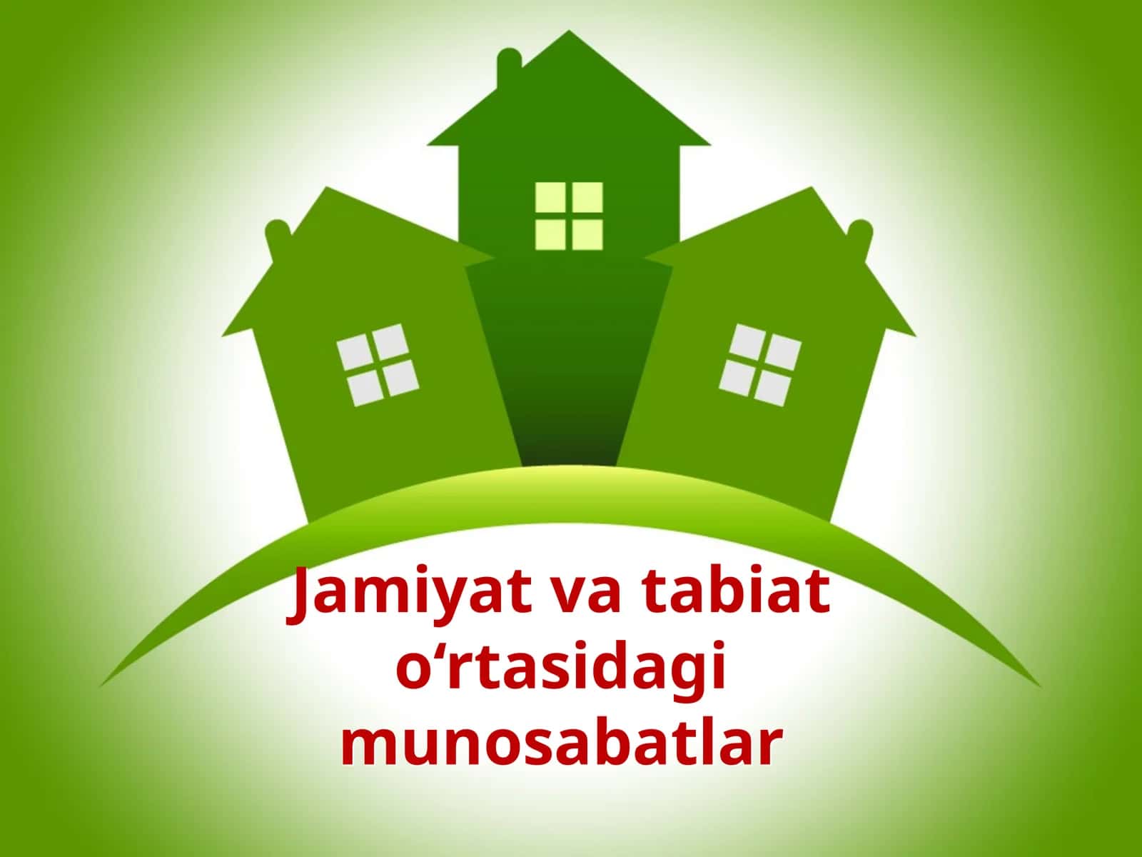 Jamiyat va tabiat o‘rtasidagi munosabatlar