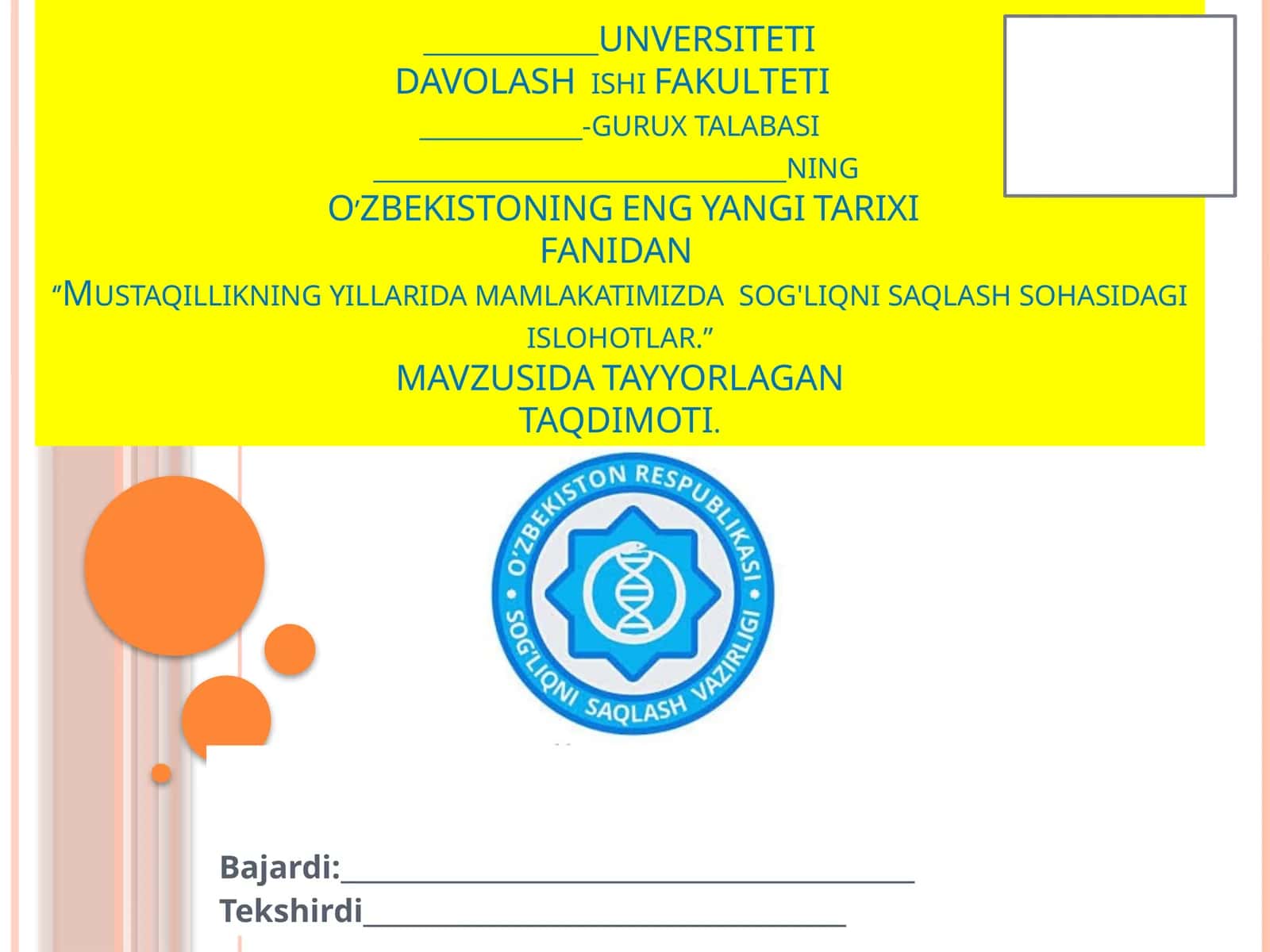 Mustaqillikning yillarida mamlakatimizda sog'liqni saqlash sohasidagi islohotlar