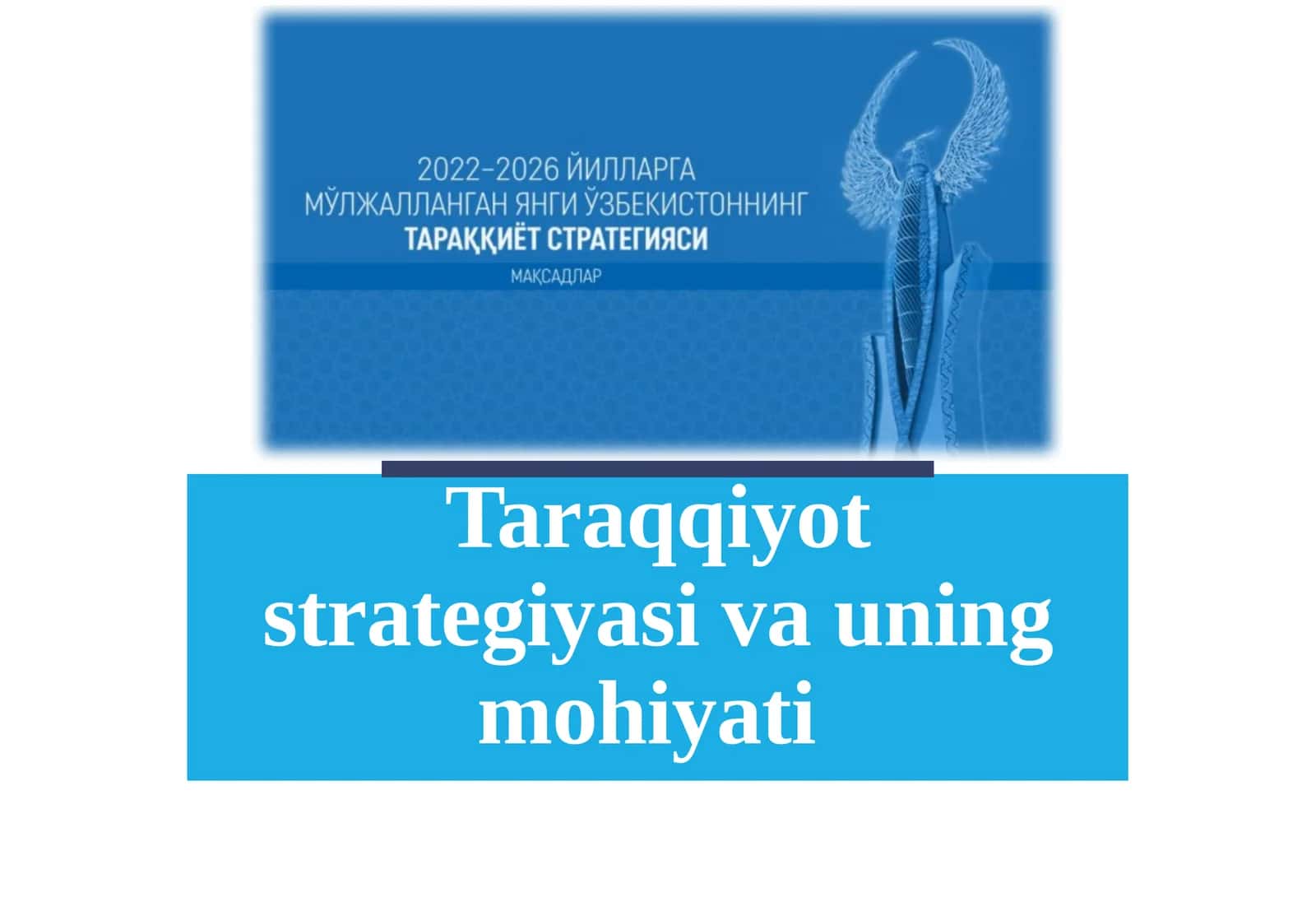 Taraqqiyot strategiyasi va uning mohiyati