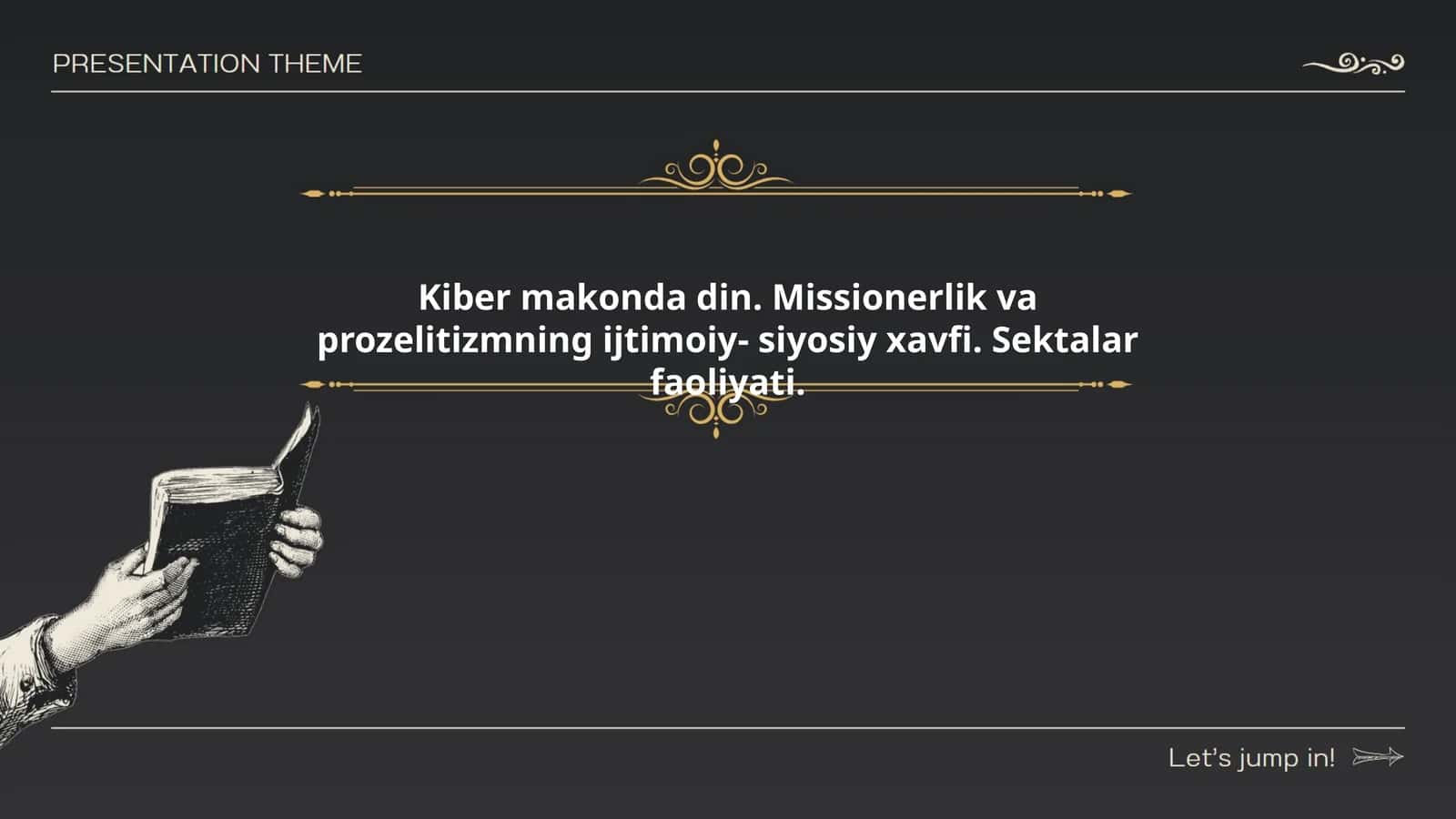 Kiber makonda din. Missionerlik va prozelitizmning ijtimoiy siyosiy xavfi