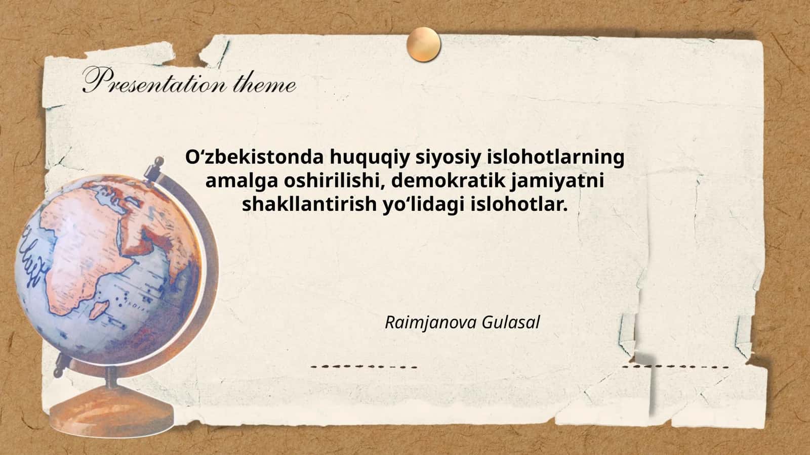 O‘zbekistonda huquqiy siyosiy islohotlarning amalga oshirilishi